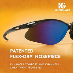 KimberlyClark 14481 KleenGuard V30 Nemesis Safety Glasses Blue Mirror Lens Black Frame