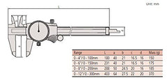 Mitutoyo 505-746 Dial Caliper 0.001 Graduation 0-12 Range