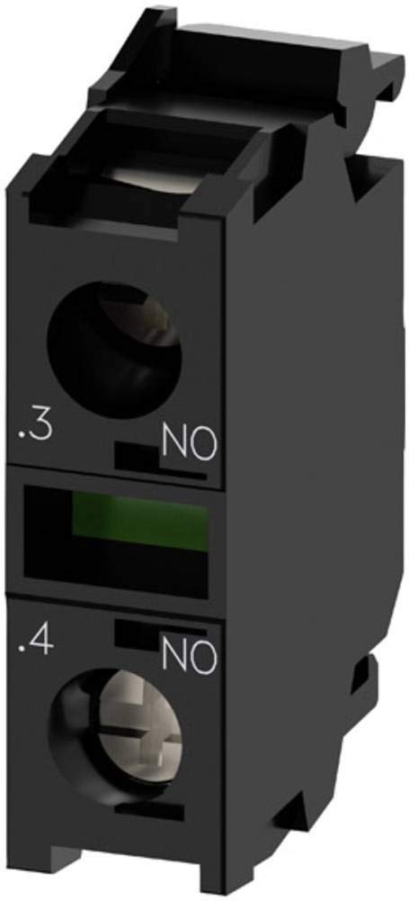 Siemens 3SU1400-1AA10-1BA0 Contact Block 500 Volt 10 Amp 1NO Screw Terminal Silver Front Mount Auxiliary