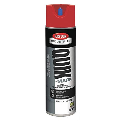 Krylon A03611007 Quik-Mark APWA Red Solvent-Based Inverted Marking Paint 17 oz Aerosol Can