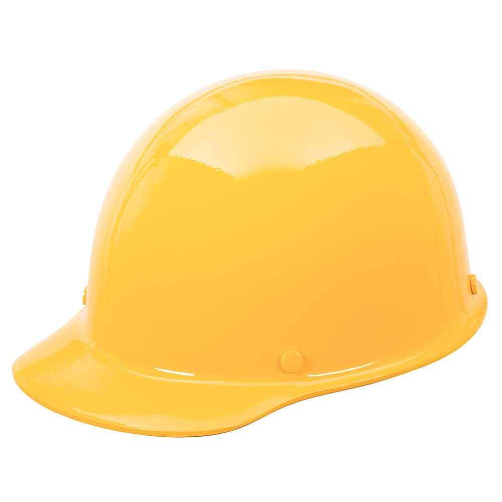 MSA 454619 Skullgard Cap Style Safety Hard Hat with Staz-on Pinlock Suspension | Non-slotted Cap, Made of Phenolic Resin, Radiant Heat Loads up to 350F - Standard Size in Yellow