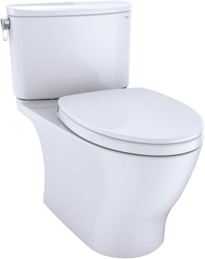 Toto MS442124CEFG#01 Nexus 1.28 GPF Two Piece Elongated Chair Height Toilet with Left Hand Lever and Tornado Flush Technology