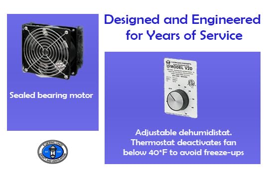 Tjernlund V2D UnderAire Crawlspace Ventilator Fan 220 CFM Dehumidistat