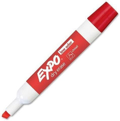 expo 80002 expo low odor chisel tip dry erase markers red 5 markers per order