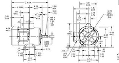 Marathon Electric MG1312 General Purpose Motor 0.25 HP 1800 RPM 115/230 VAC TEFC