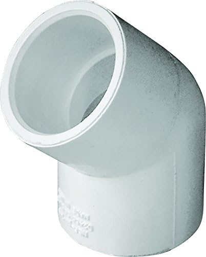 LASCO 417-007 PVC 45 Degree Elbow 3/4 Inch Slip White