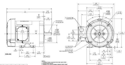 Marathon G582 General Purpose Three Phase Motor 3/4 HP 1800 RPM 208-230/460V 56C Frame