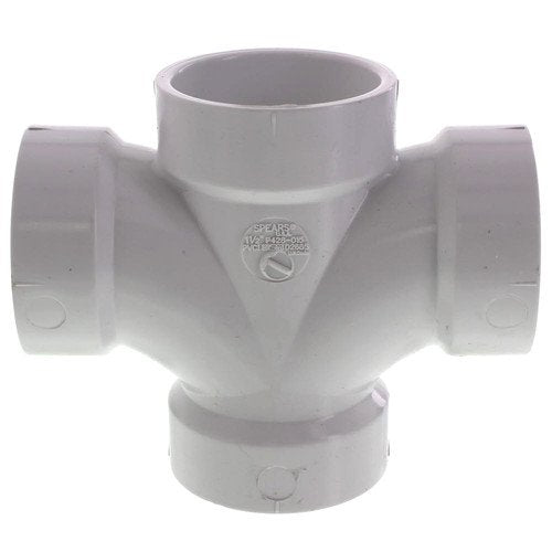 Spears P428-015 1-1/2 PVC DWV Double Sanitary Tee