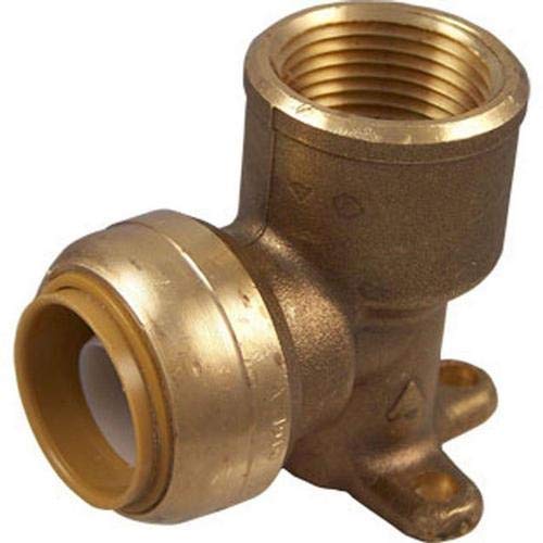 SharkBite U340LF Brass Push Drop-Ear Elbow 3/4 Inch x 3/4 Inch FNPT 90 Degree