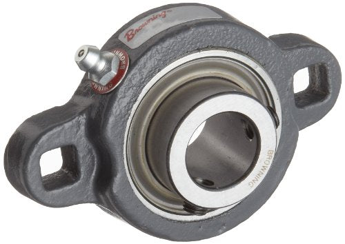 Browning VF2S-115M Intermediate-Duty Flange Unit, Regreasable, Contact and Flinger Seal, Ductile Iron, 15/16 inch Bore