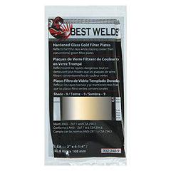 BEST WELDS 901-932-248-9 Hardened Glass Gold Filter Plate 2 in x 4.25 in 70 Pack