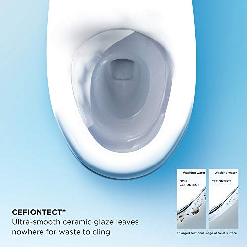 Toto MW6263056CEFG#01 Washlet+ Aimes One-Piece Elongated 1.28 GPF Toilet and Contemporary Washlet S550E Bidet Seat