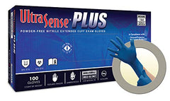 Microflex USE-880-L Ultrasense EC Nitrile Gloves - Disposable, Extended Cuff, Size Large (Pack of 100)