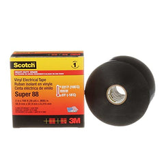 3M 80610833883 Scotch Vinyl Electrical Tape Super 88 2 in x 36 yd Black 1 Roll Rubber Resin Adhesive PVC Backing