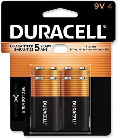 Duracell DURMN16RT4Z CopperTop Alkaline Batteries 9V 4 Pack