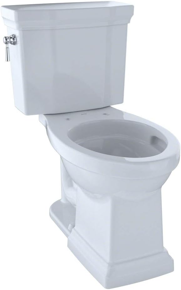 Toto CST404CEFG#01 Promenade II Two-Piece Elongated 1.28 GPF Universal Height Toilet with CeFiONtect Cotton