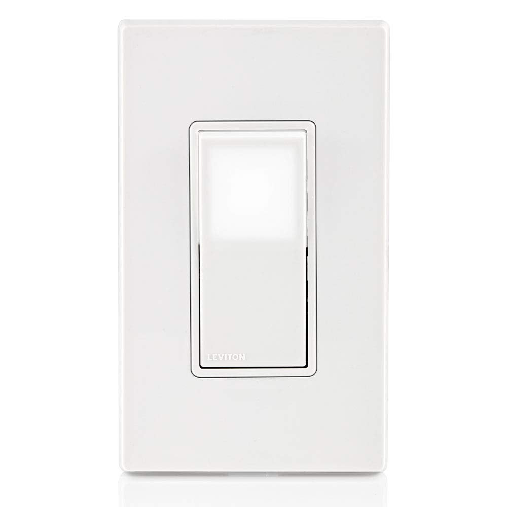 Leviton L5613-2W 15 Amp 120/277 Volt Decora LED Illuminated Rocker 3-Way AC Quiet Switch