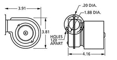 Fasco 50745-D500 Centrifugal Blower 3100 RPM 15 CFM 115V 60Hz