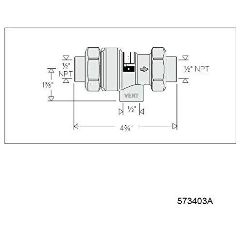 Caleffi 573403A Backflow Preventer 1/2 NPT Female