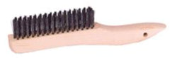 Weiler 44063 Wire Scratch Brush Steel Bristles Hardwood Block 4 x 16 Rows