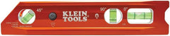 Klein Tools 935RBLT Level, 9-Inch Lighted Torpedo Level with Magnet, 0/45/90 Degree Vials