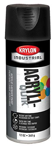 Krylon K01602A07 Acryli-Quik Acrylic Lacquer Ultra-Flat Black 12 oz