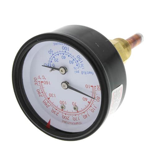 Lochinvar 100208152 Temperature and Pressure Gauge 0-75 PSI