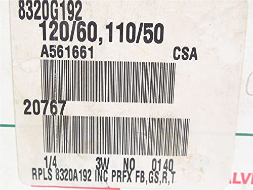 ASCO 8320G192 Solenoid Valve 120V 1/4 Inch 3-Way Normally Open for Air, Water, Oil