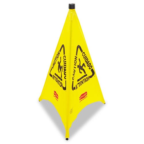 Rubbermaid Commercial FG9S0100YEL Multilingual Pop-Up Wet Floor Safety Cone 30 Yellow