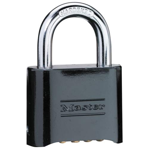 Master Lock 178BLK Combination Padlock Black Pack of 6 pcs