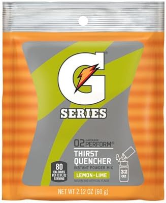 Gatorade 3928 Instant Powder Lemon Lime 2.12 oz Pouch Yields 1 Quart 144 Pack