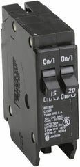 Eaton BR1520 Type BR Duplex Circuit Breaker, 120/240 VAC, 15 to 20 A, 10 kA Interrupt, 1 Poles