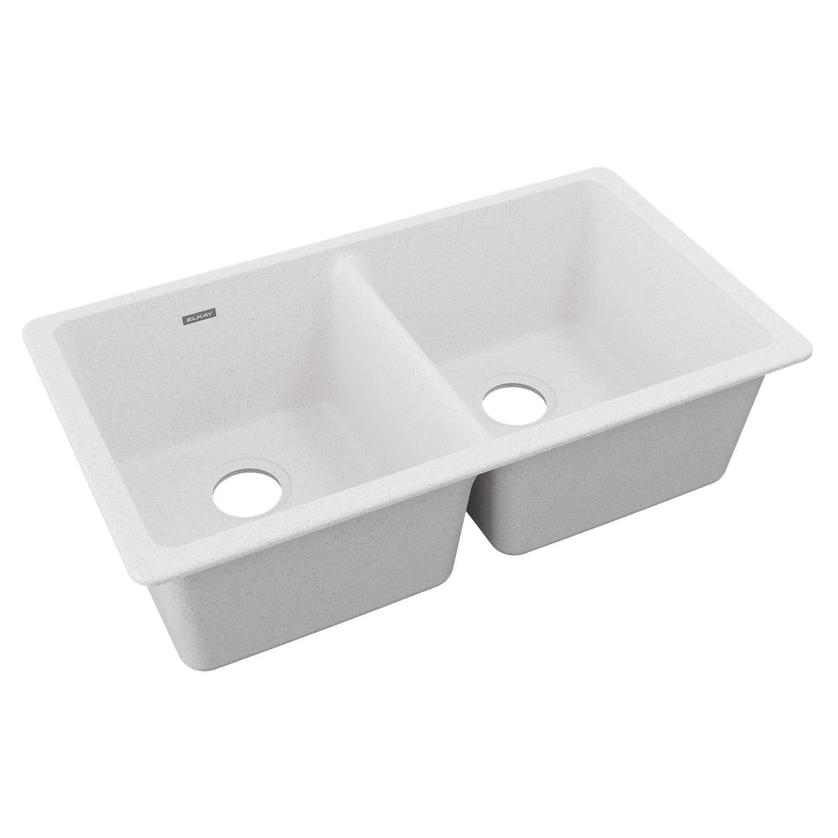 BSC PREFERRED Bsc Preferred ELGU3322WH0 Quartz Double Bowl Undermount Sink