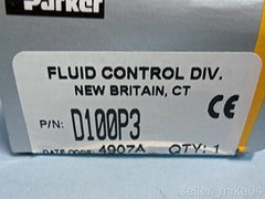 Parker Fluid Control D100P3 Skinner Valve 120 Volts 10 Watt DIN Class F Coil