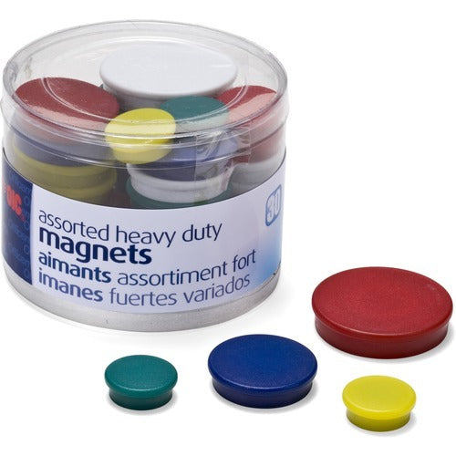 OFFICEMATE Officemate OIC92501 Heavy Duty Assorted Magnets 30 Pack