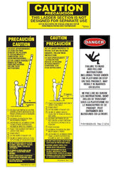 Werner LFC100 Fiberglass Combination Ladders Safety Labels