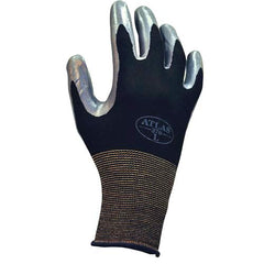 Showa 370BL-08 Atlas Assembly Grip Nitrile-Coated Gloves Large Black/Gray