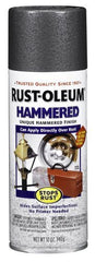 Rust-Oleum 7214830 Gray Hammered Enamel Aerosol Spray Paint - 12 Ounce Pack of 6