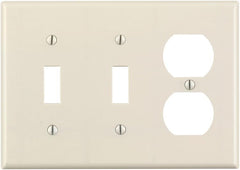 Leviton 78021 Combination Wallplate Standard Size Traditional 3 Gang Light Almond