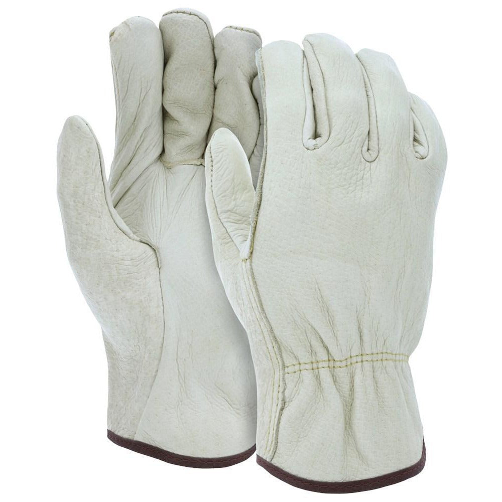 MCR SAFETY Mcr Safety 3400M Pigskin Leather Gloves Medium