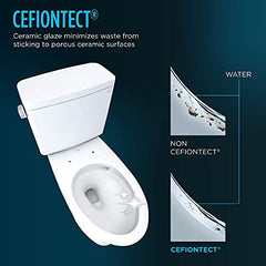 Toto MW7763056CSGA#01 Drake Washlet+ Two-Piece Elongated 1.6 GPF Tornado Flush Toilet Cotton White