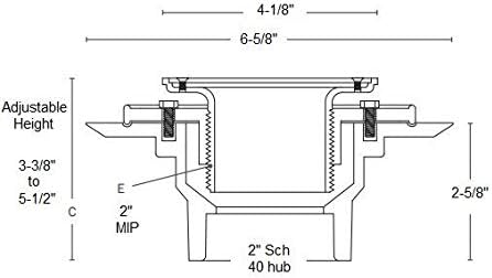 Sioux Chief 821-2PQCP Shower Pan Drain 2 Inch PVC SCH40 Hub Connection