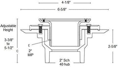 Sioux Chief 821-2PQCP Shower Pan Drain 2 Inch PVC SCH40 Hub Connection