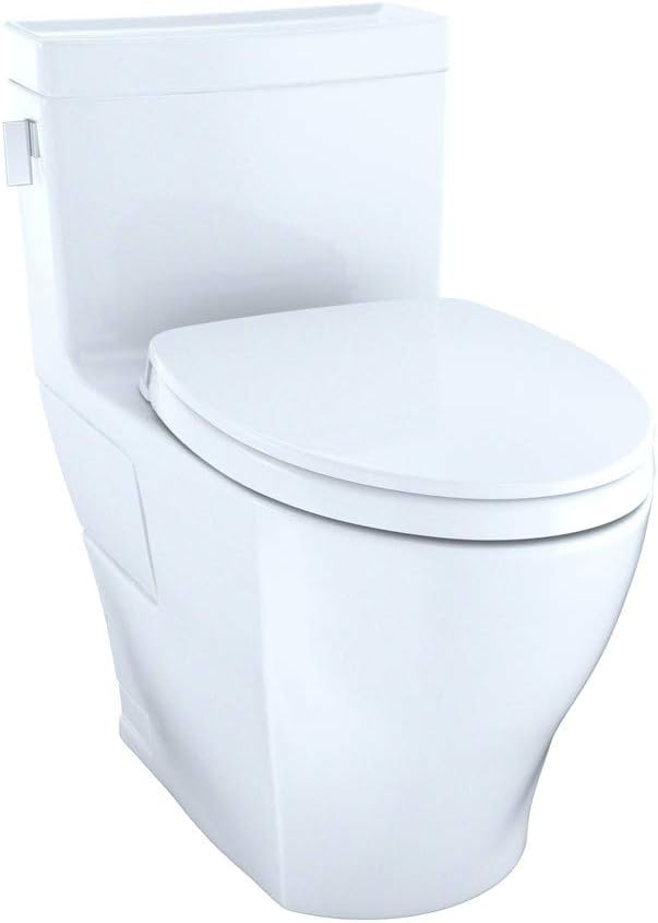 Toto MS624124CEFG#01 Legato Washlet+ One-Piece Elongated 1.28 GPF Universal Height Skirted Toilet With Cefiontect Cotton White