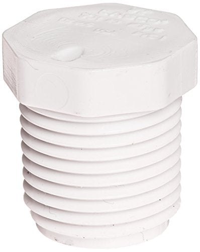 LASCO 450-005 Hex Head Plug PVC 1/2 Inch MPT Class 125 Schedule 40 Lead-Free