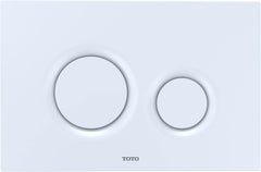 TOTO YT930#WH Dual Button Push Plate With Round Buttons For In Wall Tank Systems White Matte