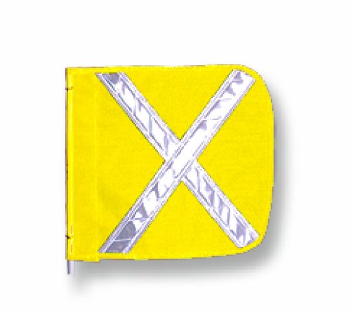 Checkers FS9025-16-Y Flagstaff Safety Flag with Reflective X, 16 Overall Length, 16 Overall Width