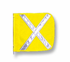 Checkers FS9025-16-Y Flagstaff Safety Flag with Reflective X, 16 Overall Length, 16 Overall Width