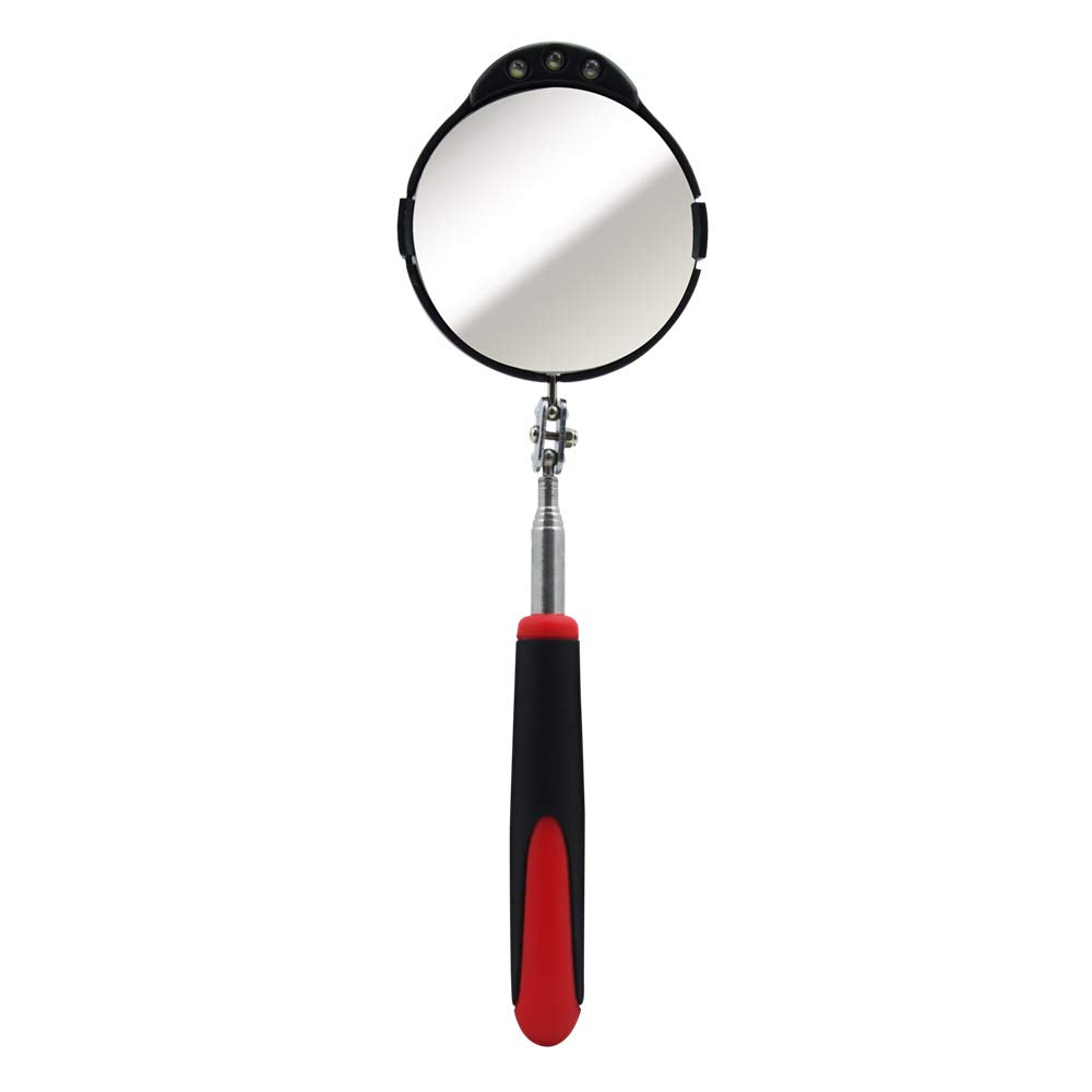 Ullman HTS-2LT LED Light Telescoping Inspection Mirror 3-3/8 Diameter 6-1/2 to 29-1/2 Length