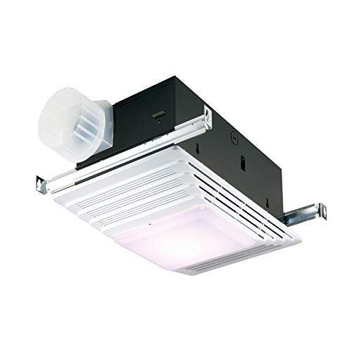 Broan-NuTone 655 Bath Fan and Light with Heater, 70 CFM 4.0 Sones, White